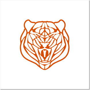 Abstract Orange Tiger Head Posters and Art